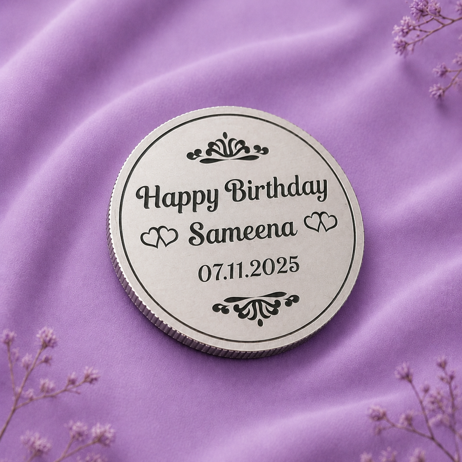 Colored Photo Engraved  Silver Coin