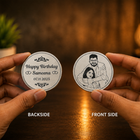 Colored Photo Engraved  Silver Coin