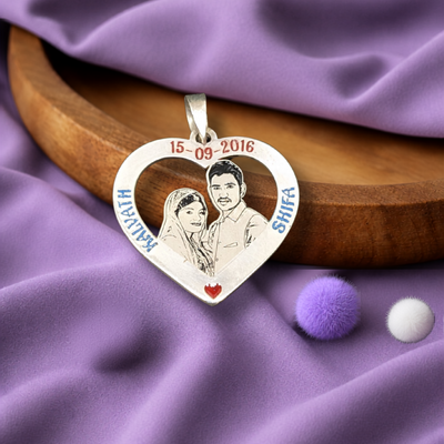Heart Photo Pendant with Details