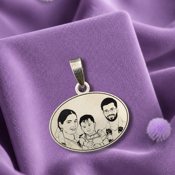 Oval Shape Photo Pendant