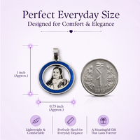 Colored Round Photo Pendant
