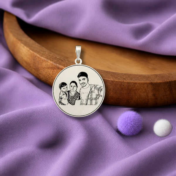 Round Shape Photo Pendant