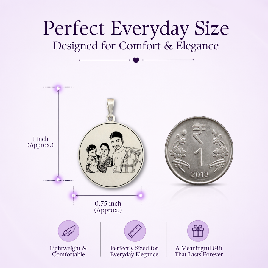 Round Shape Photo Pendant